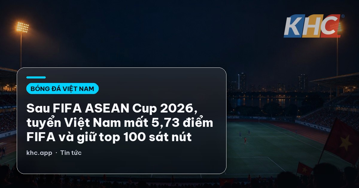 Sau FIFA ASEAN Cup 2026, tuyển Việt Nam mất 5,73 điểm FIFA và giữ top 100 sát nút