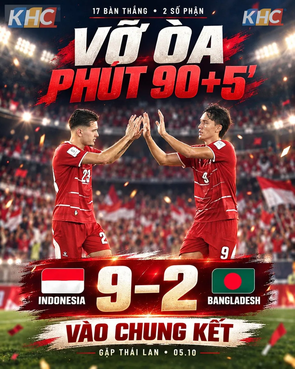 Indonesia thắng Bangladesh 9-2